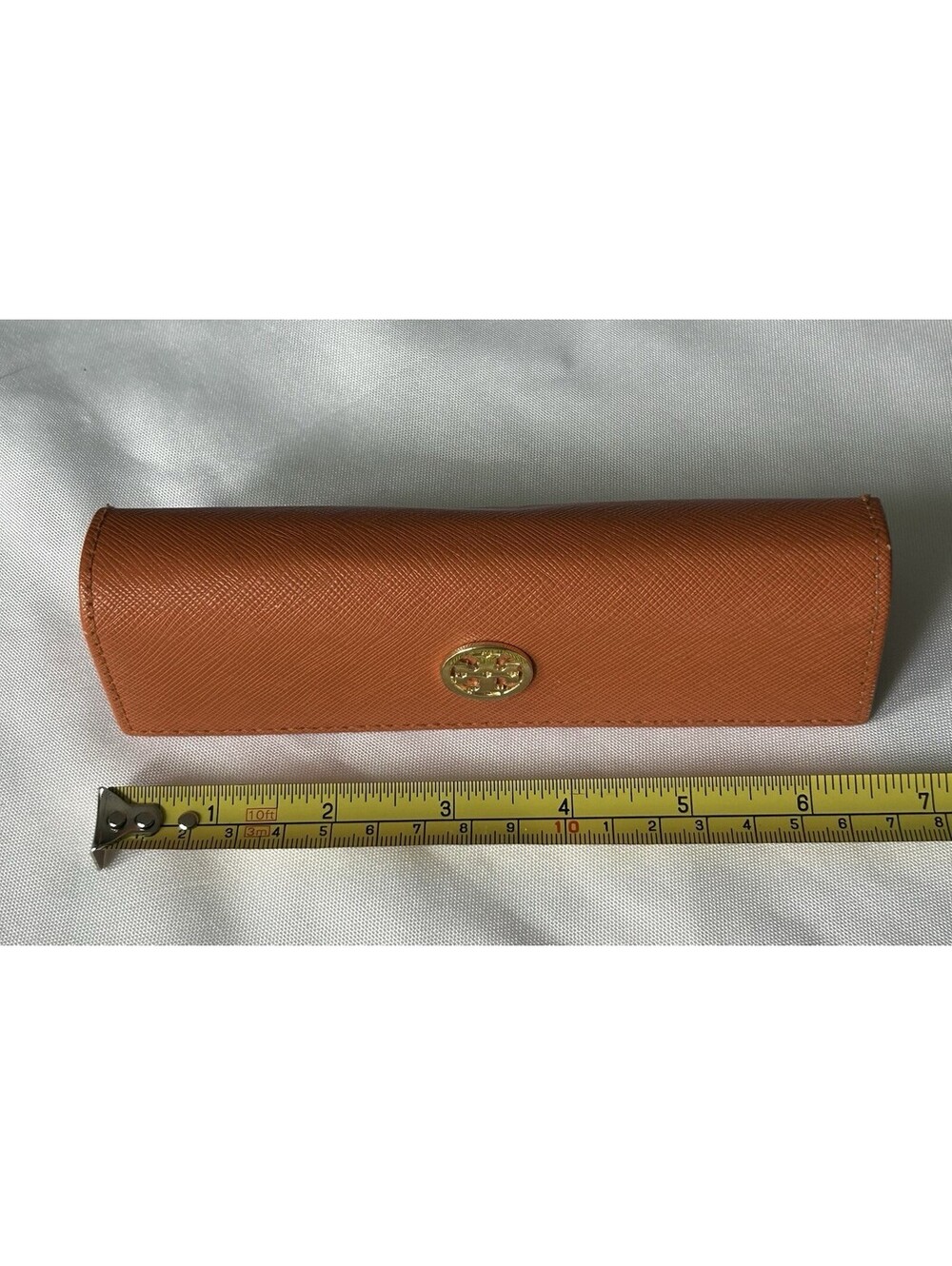 Pre-Owned ORANGE SMALL LEATHER TORY BURCH AUTHENTIC EYEGLASSES CASE & BAG